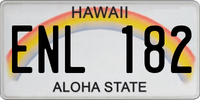 HI license plate ENL182