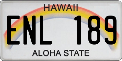HI license plate ENL189