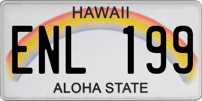 HI license plate ENL199