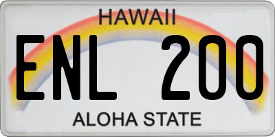 HI license plate ENL200