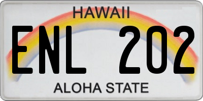 HI license plate ENL202