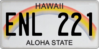 HI license plate ENL221