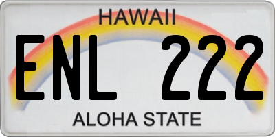HI license plate ENL222