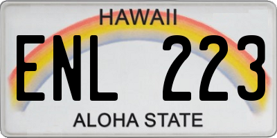 HI license plate ENL223