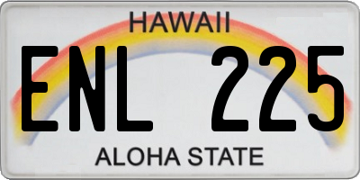 HI license plate ENL225