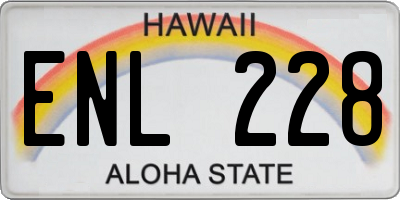 HI license plate ENL228