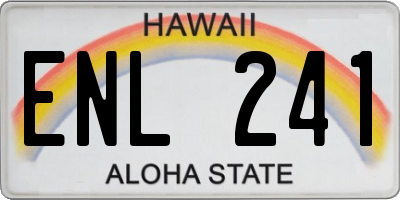 HI license plate ENL241