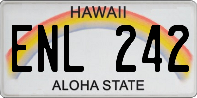 HI license plate ENL242