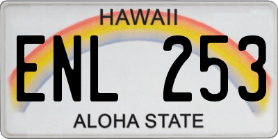 HI license plate ENL253