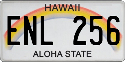 HI license plate ENL256