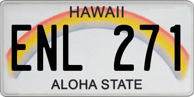 HI license plate ENL271