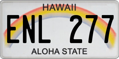 HI license plate ENL277