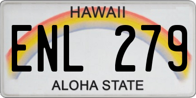 HI license plate ENL279