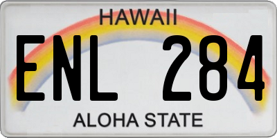 HI license plate ENL284