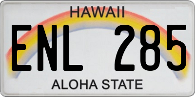 HI license plate ENL285