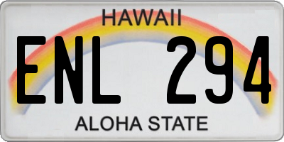 HI license plate ENL294