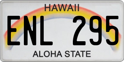 HI license plate ENL295