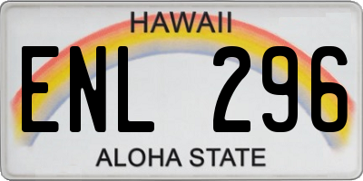 HI license plate ENL296