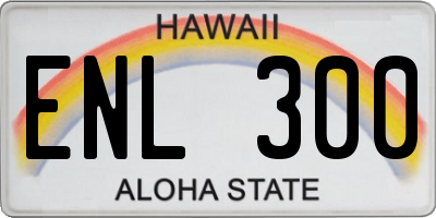 HI license plate ENL300
