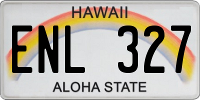 HI license plate ENL327