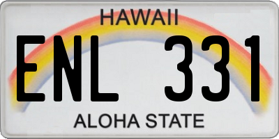 HI license plate ENL331