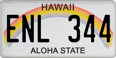 HI license plate ENL344