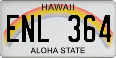 HI license plate ENL364