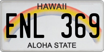 HI license plate ENL369