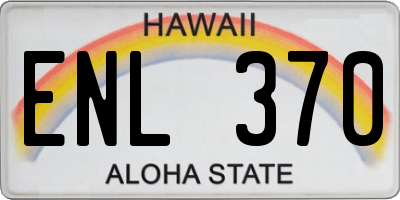 HI license plate ENL370