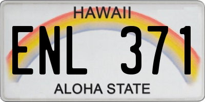 HI license plate ENL371