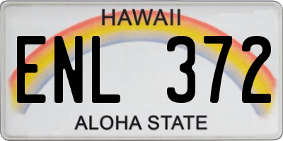 HI license plate ENL372
