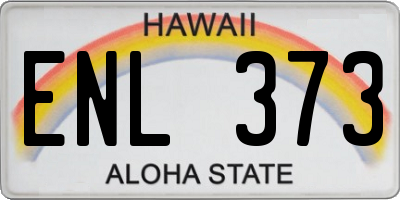 HI license plate ENL373