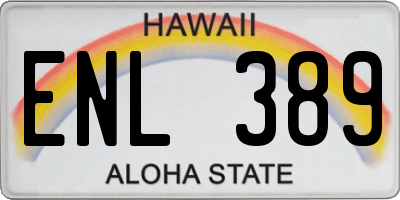 HI license plate ENL389
