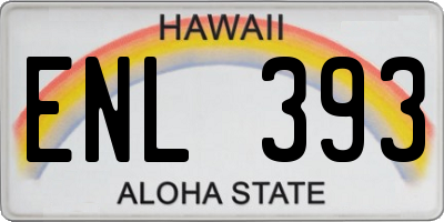 HI license plate ENL393