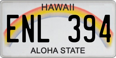 HI license plate ENL394