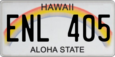 HI license plate ENL405
