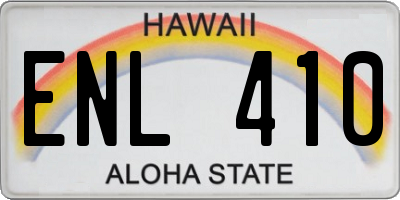 HI license plate ENL410