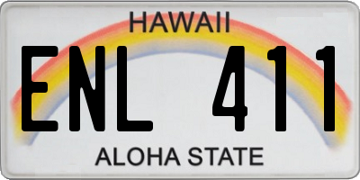 HI license plate ENL411