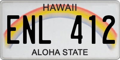 HI license plate ENL412