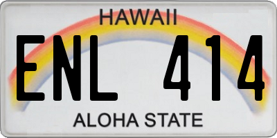 HI license plate ENL414