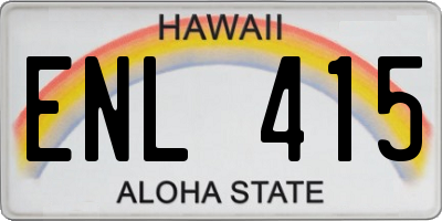 HI license plate ENL415