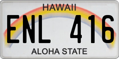 HI license plate ENL416