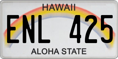 HI license plate ENL425