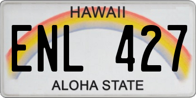 HI license plate ENL427
