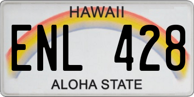 HI license plate ENL428