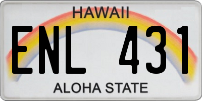 HI license plate ENL431