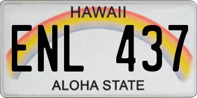 HI license plate ENL437