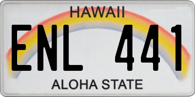 HI license plate ENL441