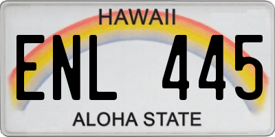 HI license plate ENL445