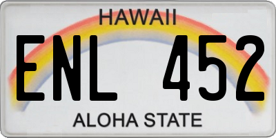 HI license plate ENL452